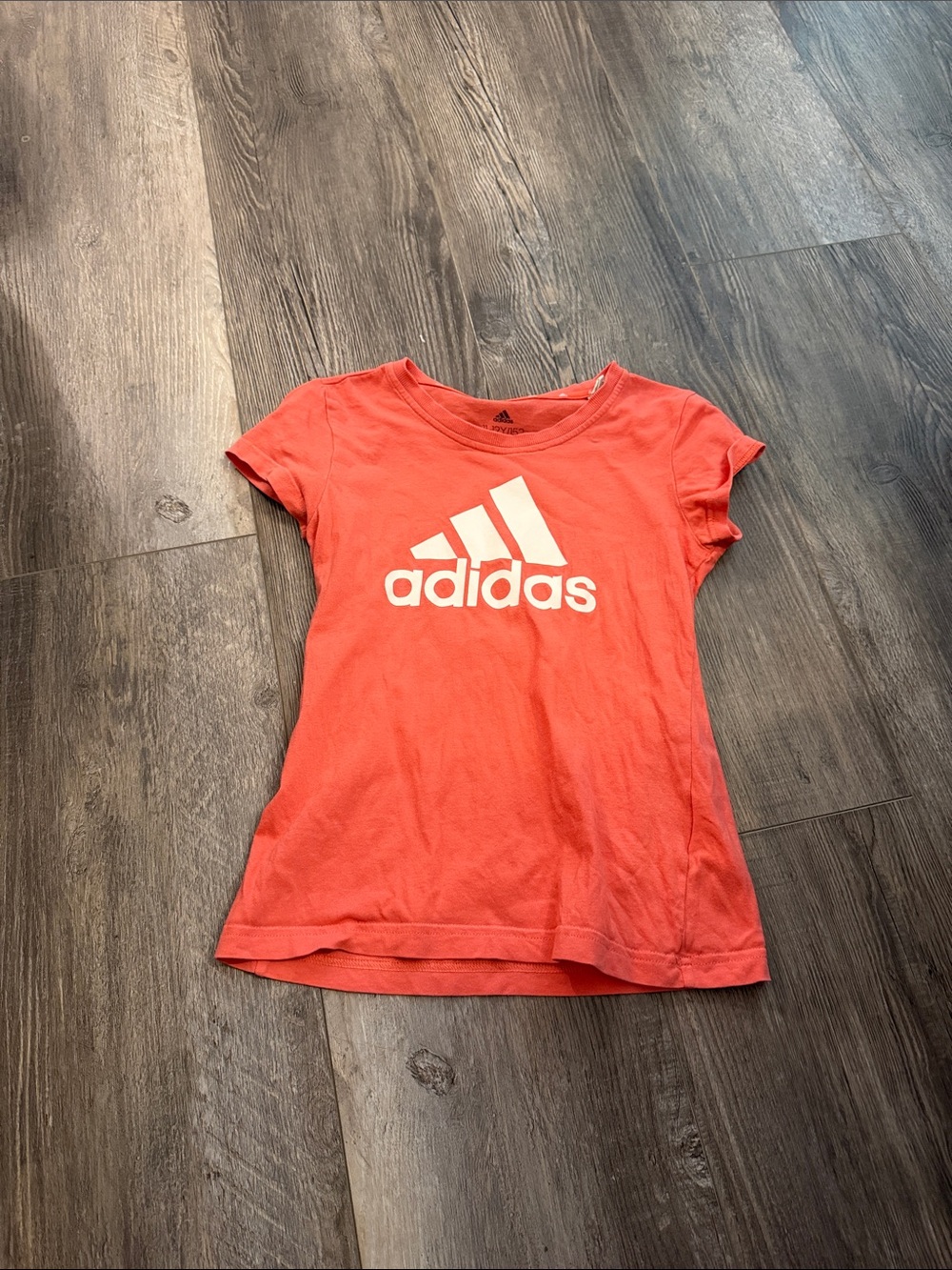 adidas Kids Coral Pink Logo Short Sleeve Tee